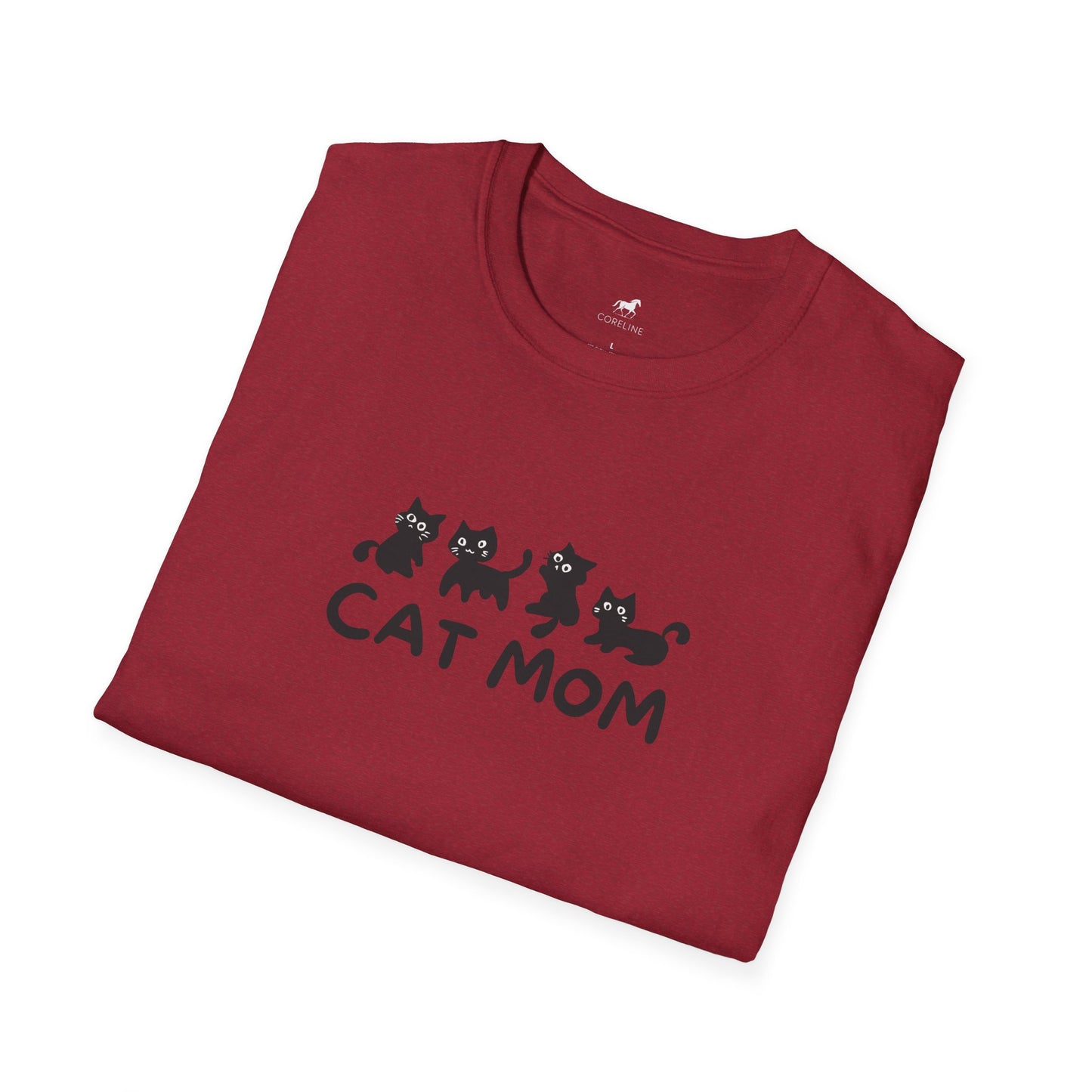 Cat Mom Unisex Softstyle T-Shirt | Cute Cat Lover Tee, Gift for Cat Owners, Perfect for Birthdays, Casual Wear, Animal Lovers