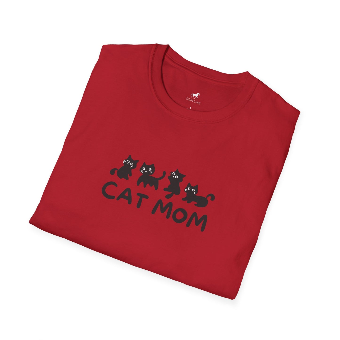Cat Mom Unisex Softstyle T-Shirt | Cute Cat Lover Tee, Gift for Cat Owners, Perfect for Birthdays, Casual Wear, Animal Lovers