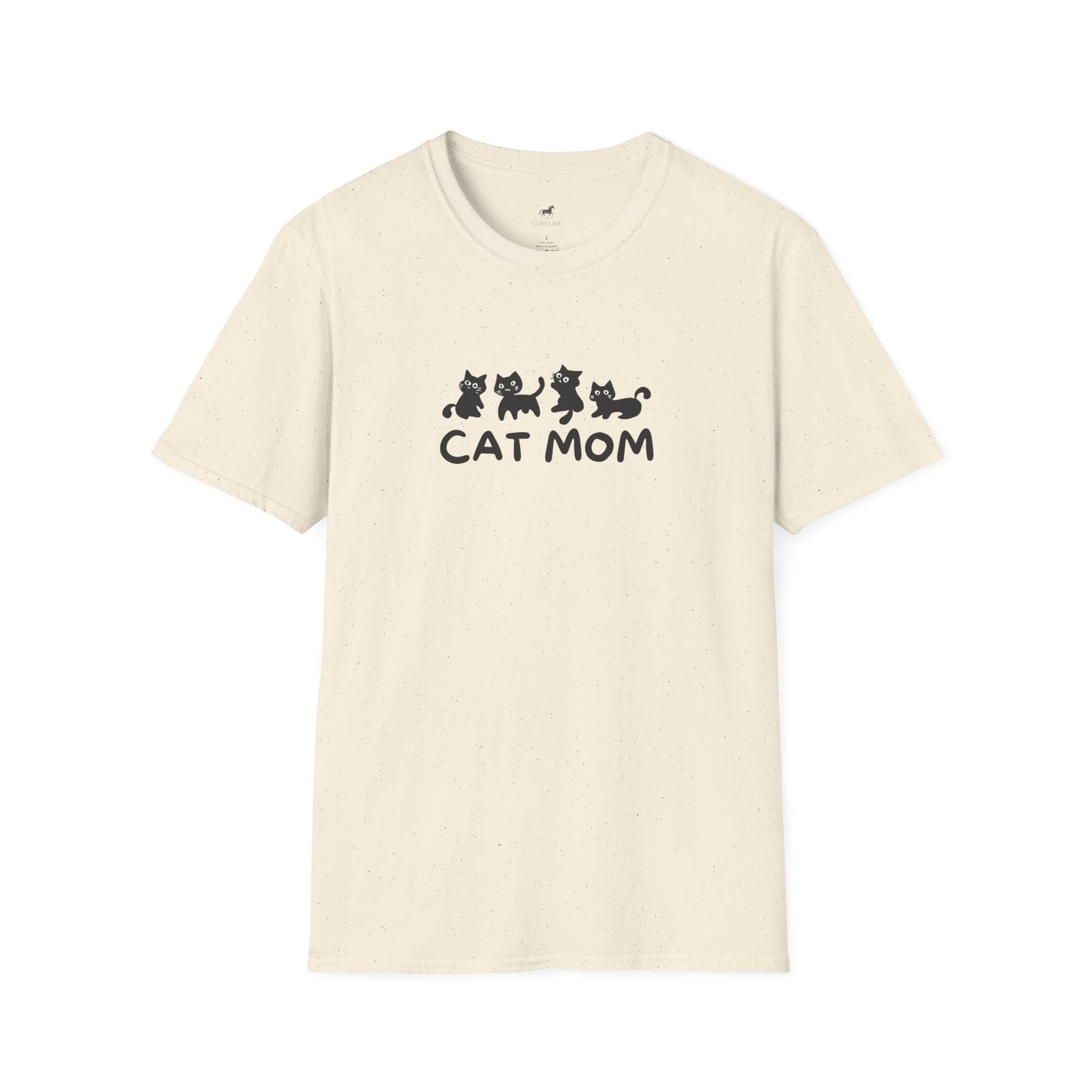 Cat Mom Unisex Softstyle T-Shirt | Cute Cat Lover Tee, Gift for Cat Owners, Perfect for Birthdays, Casual Wear, Animal Lovers