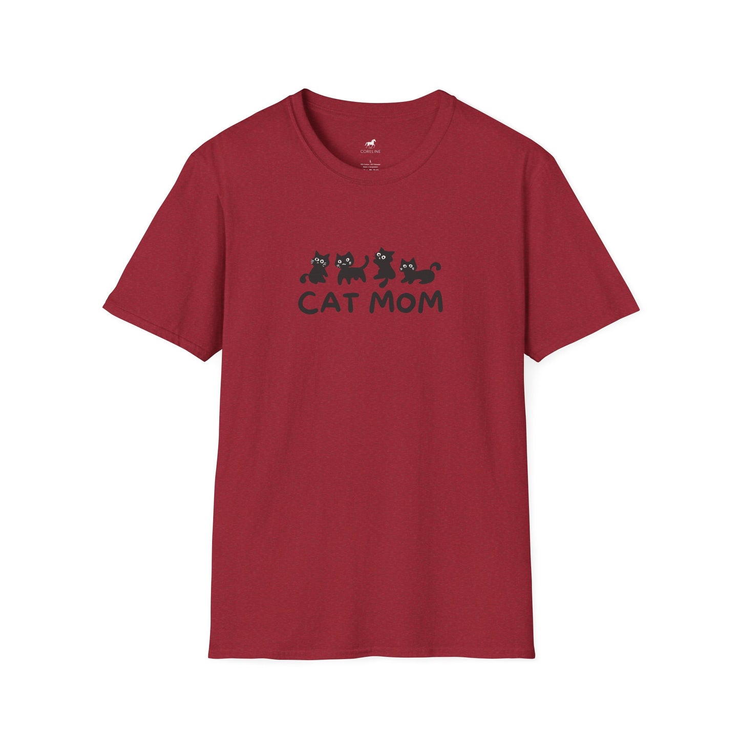 Cat Mom Unisex Softstyle T-Shirt | Cute Cat Lover Tee, Gift for Cat Owners, Perfect for Birthdays, Casual Wear, Animal Lovers