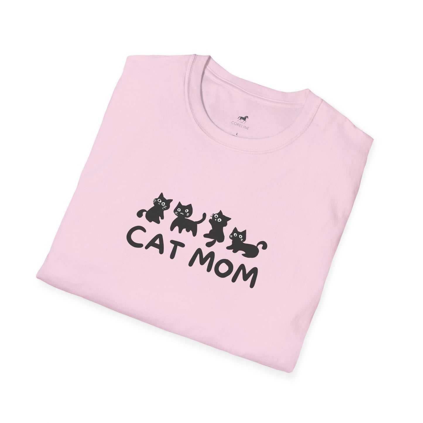 Cat Mom Unisex Softstyle T-Shirt | Cute Cat Lover Tee, Gift for Cat Owners, Perfect for Birthdays, Casual Wear, Animal Lovers