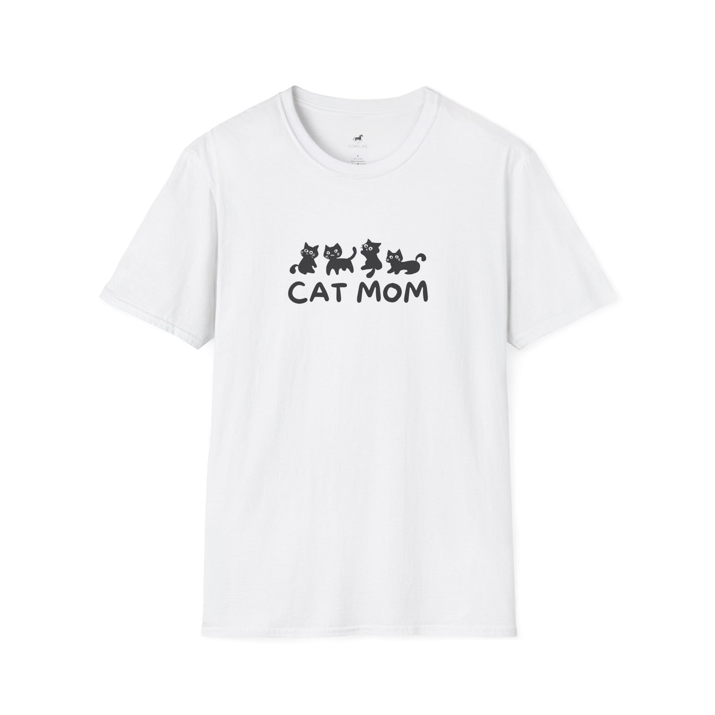 Cat Mom Unisex Softstyle T-Shirt | Cute Cat Lover Tee, Gift for Cat Owners, Perfect for Birthdays, Casual Wear, Animal Lovers