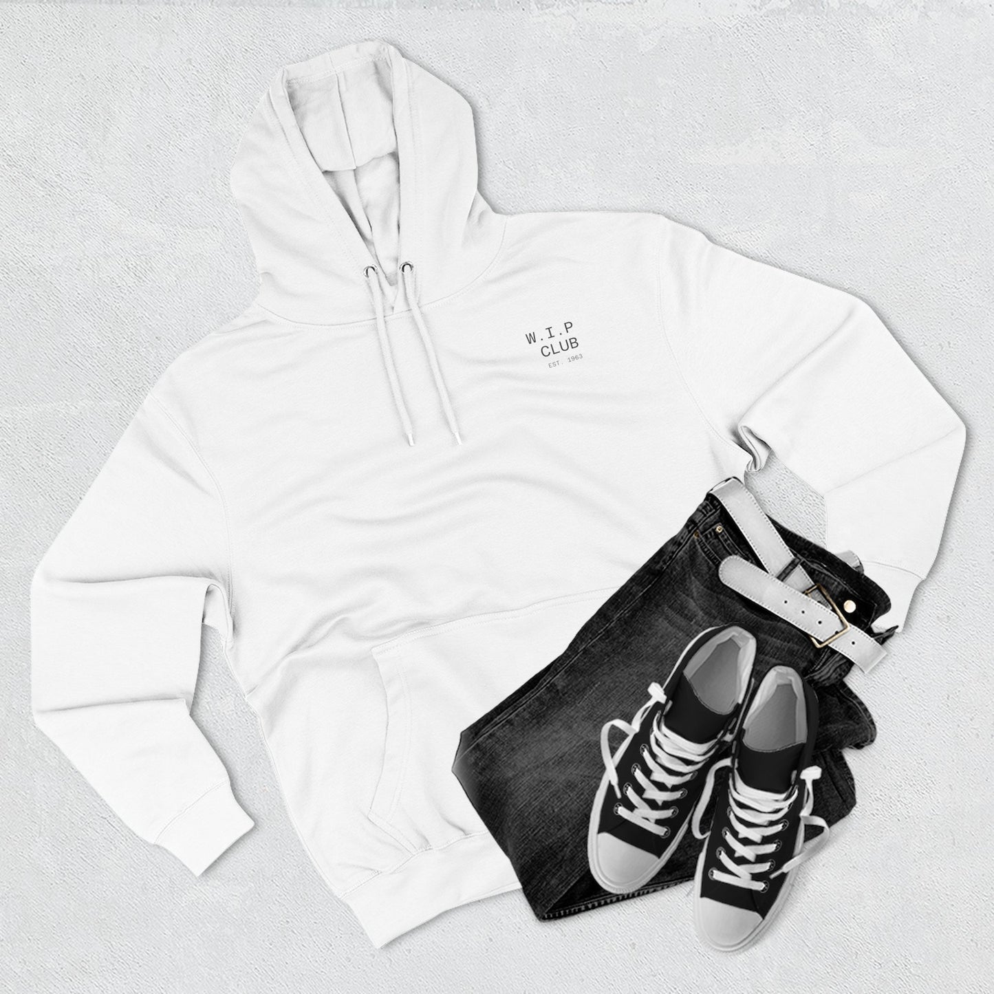 Cozy Fleece Hoodie with 'W.I.P Club' Design, Perfect for Casual Wear, Gift for Creatives, Comfortable and Trendy Sweatshirt