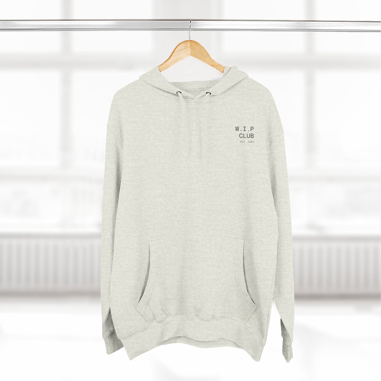 Cozy Fleece Hoodie with 'W.I.P Club' Design, Perfect for Casual Wear, Gift for Creatives, Comfortable and Trendy Sweatshirt