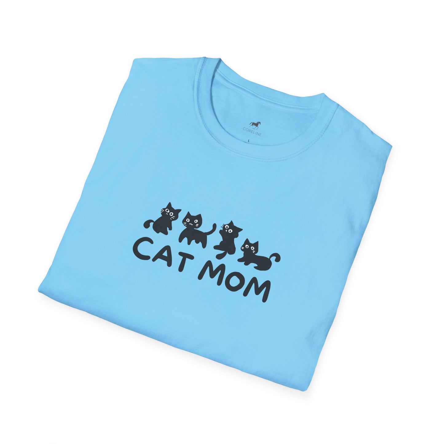 Cat Mom Unisex Softstyle T-Shirt | Cute Cat Lover Tee, Gift for Cat Owners, Perfect for Birthdays, Casual Wear, Animal Lovers