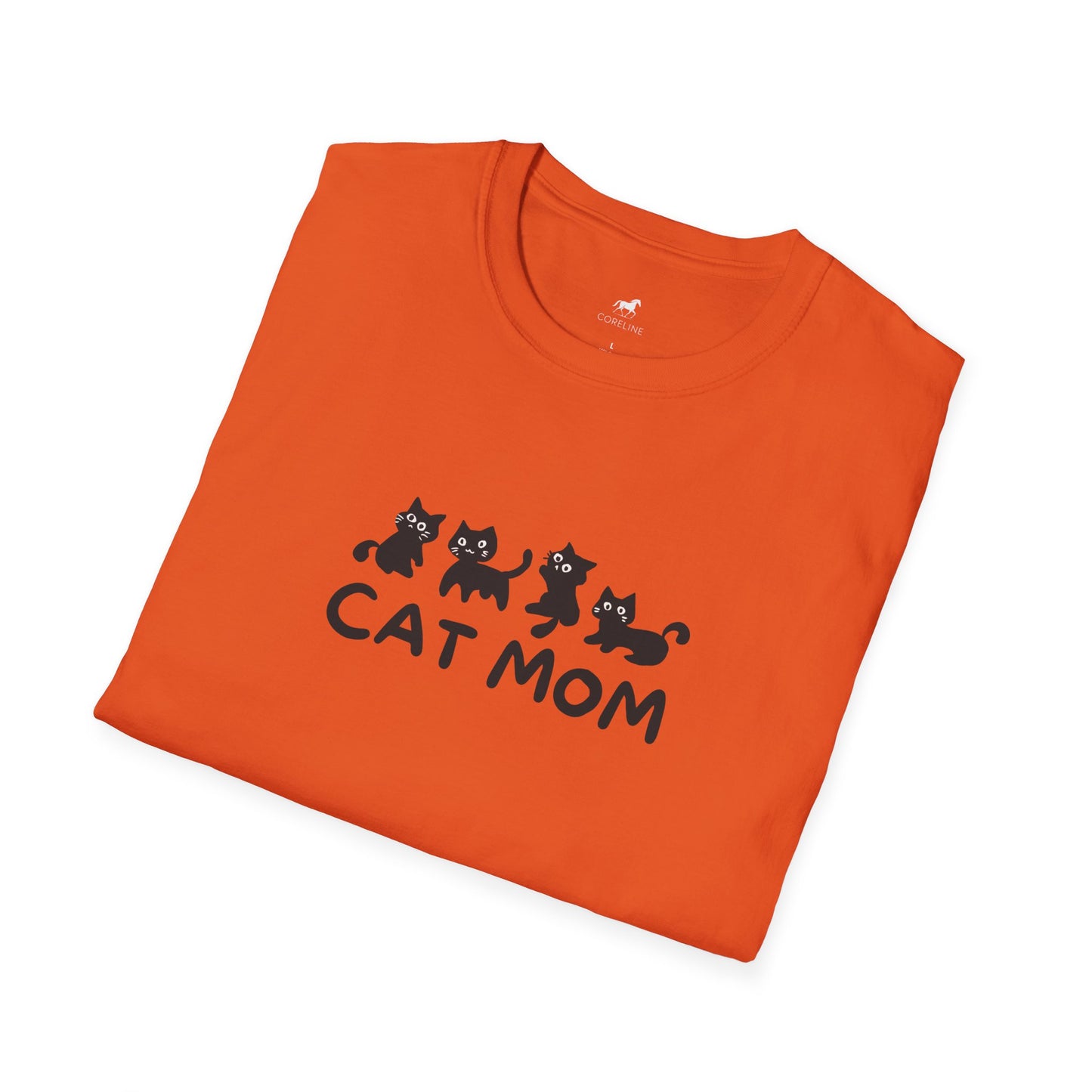 Cat Mom Unisex Softstyle T-Shirt | Cute Cat Lover Tee, Gift for Cat Owners, Perfect for Birthdays, Casual Wear, Animal Lovers