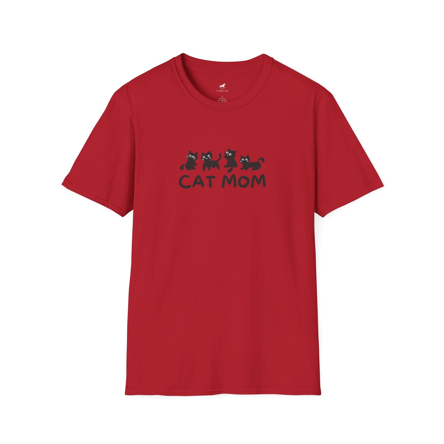 Cat Mom Unisex Softstyle T-Shirt | Cute Cat Lover Tee, Gift for Cat Owners, Perfect for Birthdays, Casual Wear, Animal Lovers