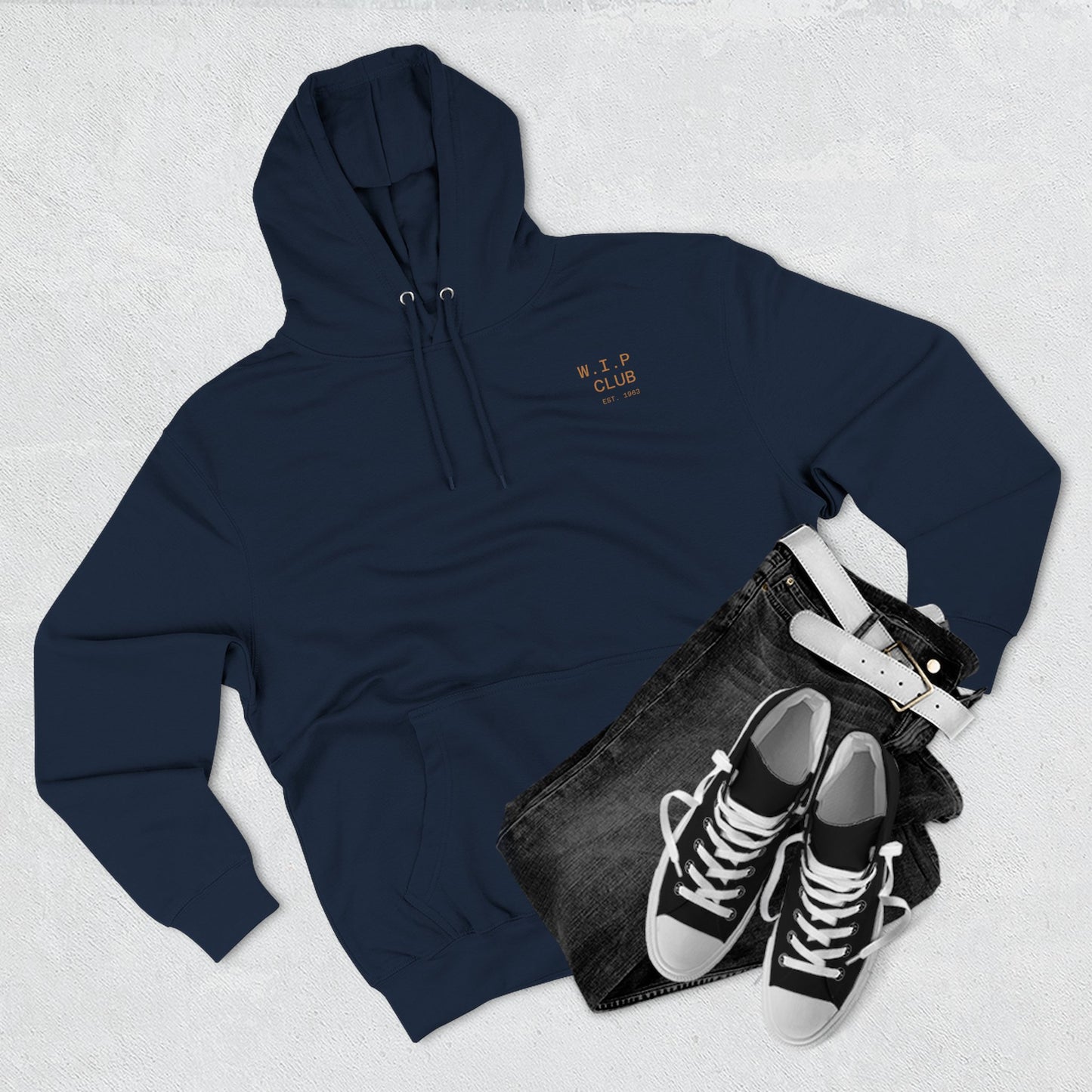 Cozy Fleece Hoodie with 'W.I.P Club' Design, Perfect for Casual Wear, Gift for Creatives, Comfortable and Trendy Sweatshirt