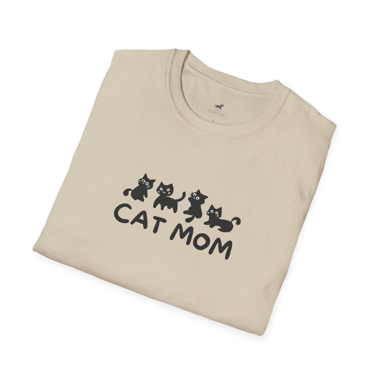 Cat Mom Unisex Softstyle T-Shirt | Cute Cat Lover Tee, Gift for Cat Owners, Perfect for Birthdays, Casual Wear, Animal Lovers
