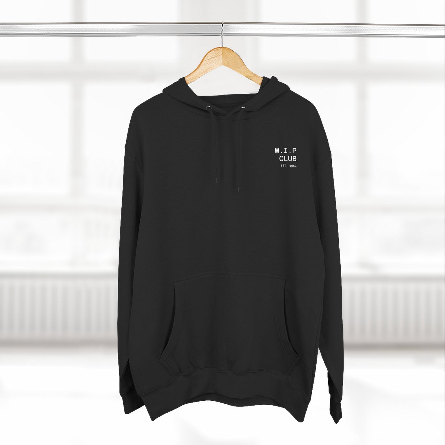 Cozy Fleece Hoodie with 'W.I.P Club' Design, Perfect for Casual Wear, Gift for Creatives, Comfortable and Trendy Sweatshirt