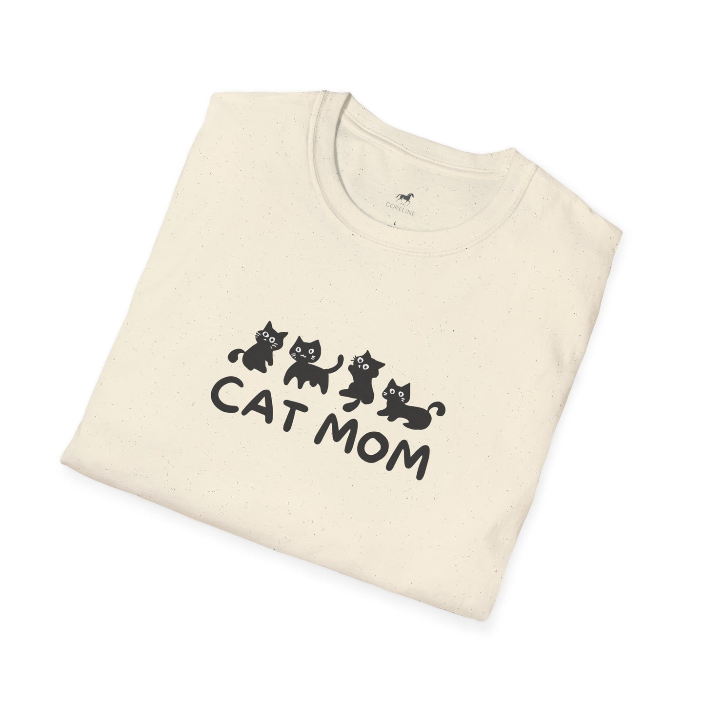 Cat Mom Unisex Softstyle T-Shirt | Cute Cat Lover Tee, Gift for Cat Owners, Perfect for Birthdays, Casual Wear, Animal Lovers