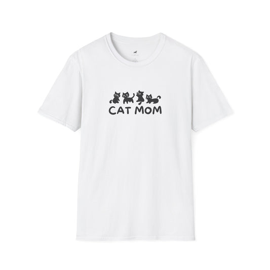 Cat Mom Unisex Softstyle T-Shirt | Cute Cat Lover Tee, Gift for Cat Owners, Perfect for Birthdays, Casual Wear, Animal Lovers