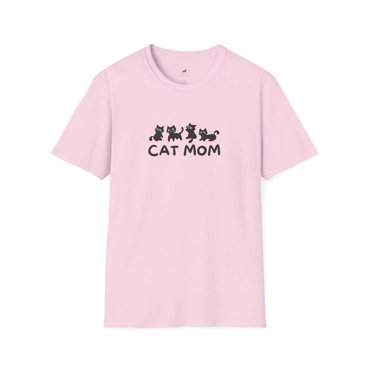 Cat Mom Unisex Softstyle T-Shirt | Cute Cat Lover Tee, Gift for Cat Owners, Perfect for Birthdays, Casual Wear, Animal Lovers