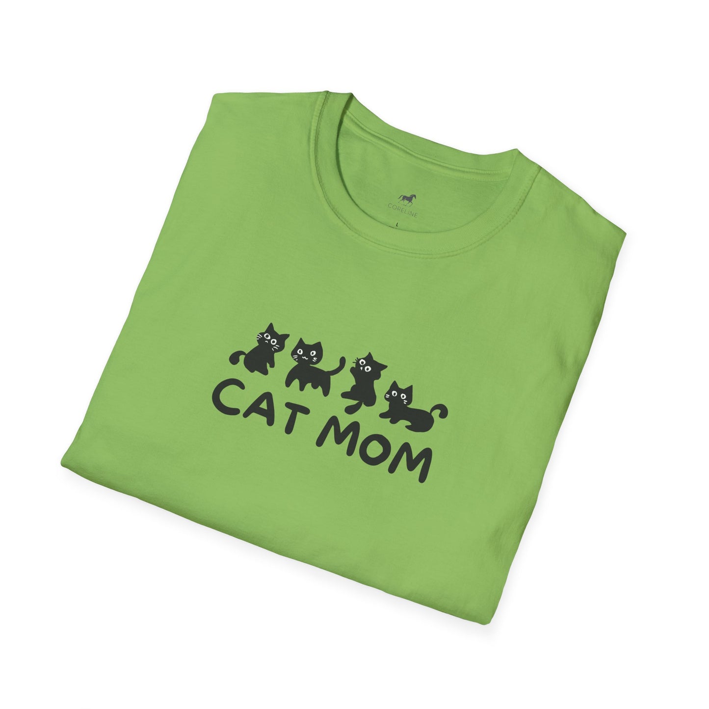 Cat Mom Unisex Softstyle T-Shirt | Cute Cat Lover Tee, Gift for Cat Owners, Perfect for Birthdays, Casual Wear, Animal Lovers