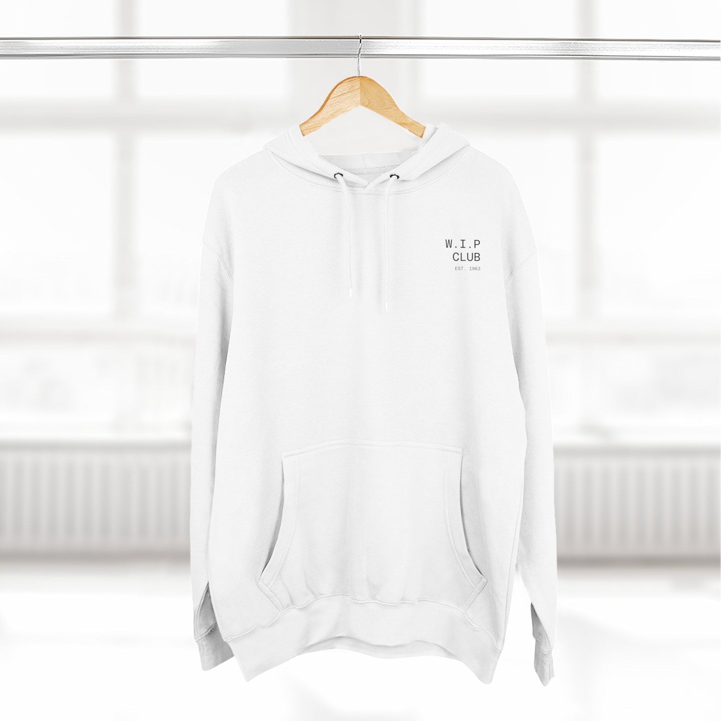Cozy Fleece Hoodie with 'W.I.P Club' Design, Perfect for Casual Wear, Gift for Creatives, Comfortable and Trendy Sweatshirt