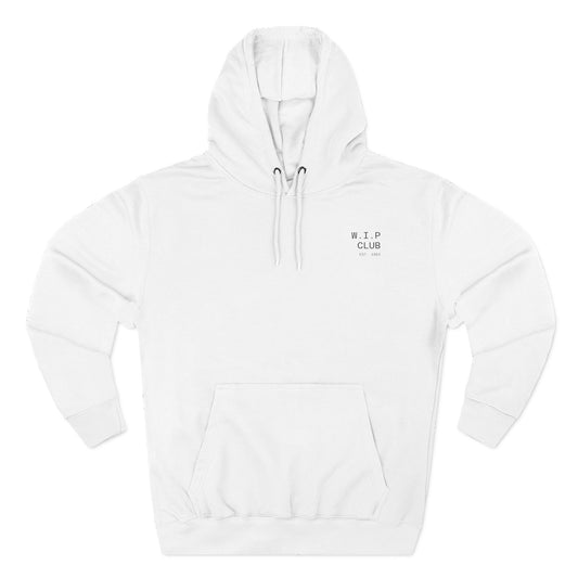 Cozy Fleece Hoodie with 'W.I.P Club' Design, Perfect for Casual Wear, Gift for Creatives, Comfortable and Trendy Sweatshirt