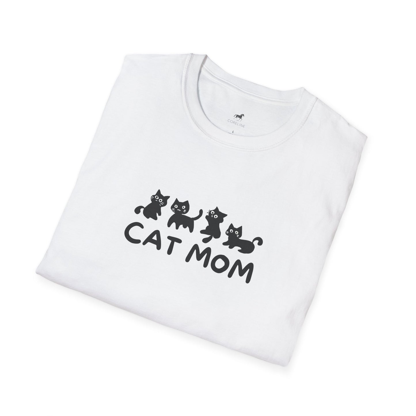 Cat Mom Unisex Softstyle T-Shirt | Cute Cat Lover Tee, Gift for Cat Owners, Perfect for Birthdays, Casual Wear, Animal Lovers